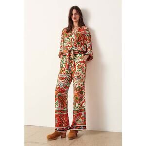 ba&sh Paris Patterned Multicolor Martha Shirt XS and Milo Pants Ecru Small Set